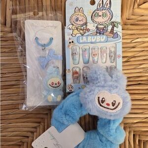 Blue labubu Set